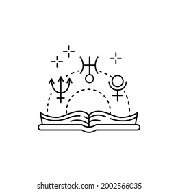 Mystical knowledge color line icon. Isolated vector element. Outline pictogram for web page, mobile app, promo