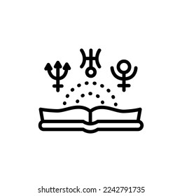 Mystical knowledge color line icon. Isolated vector element. Outline pictogram for web page, mobile app, promo