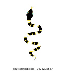mystical magic snake vector illustration. Spiritual occultism symbols, esoteric objects
