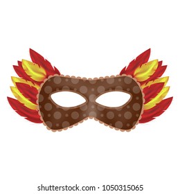 Mystical mask mockup. Realistic illustration of mystical mask vector mockup for web