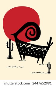 Mystical Melodies: Kokopelli Art Featuring the Deer Spirit. Kokopelli Deer Painting