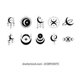 Mystical Moon Art Element Set
