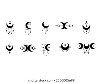 Mystical Moon Design Element Set 