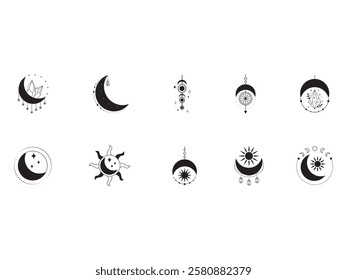 Mystical Moon Design Element Set