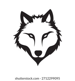 Mystical Moon-Framed Wolf Logo Crafted In Clean Black Silhouette