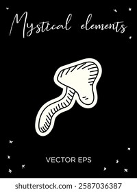 Mystical Mushroom Element Vector line art. Perfect for tattoos, prints, branding, and spiritual designs.