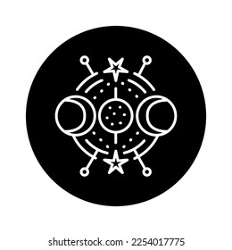 Mystical ornament color line icon. Isolated vector element. Outline pictogram for web page, mobile app, promo