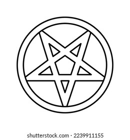 Symbol der mystischen Zierlinie, Vektorgrafik. mystisches Zierschild. isoliertes Kontursymbol