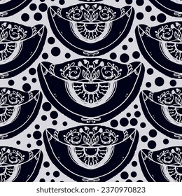 Mystical pattern. Symmetrical eyes. Vector seamless pattern	

