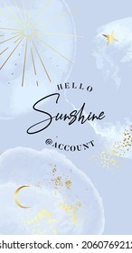 Mystical poster, sun and moon celestial space banner, 
