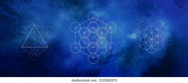 Símbolo místico sagrado del vector de geometría. Espiritualidad, armonía