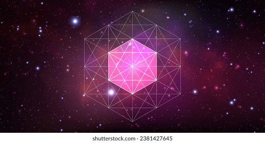 Símbolo místico sagrado del vector de geometría. Espiritualidad, armonía