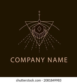 mystical sign from lines, triangles and rhombuses. logo or tattoo