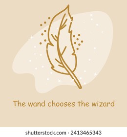 Mystical sign with motivational inscription. Magic card in gold color. Illustration for astrology, tattoos, tarot. Fortune telling.