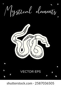 Mystical Snake Illustration Vector line art. Perfect for tattoos, prints, branding, and spiritual designs.