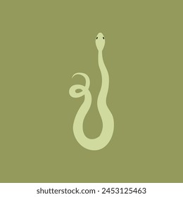 Mystical snake vector illustration. Silhouette logo of serpent. Boho witchcraft concept