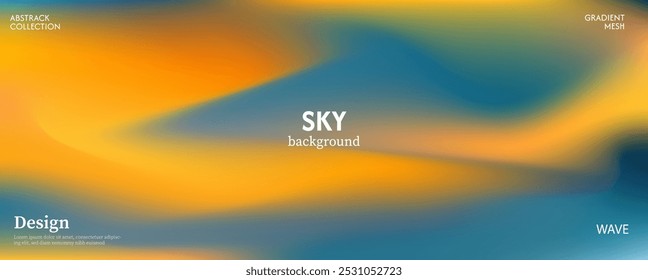 Mystical, soft and bright sky color abstract orange background combination. Minimalist pastel color design.