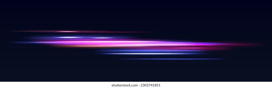 Mystical speed stripes, glitter effect. Shine of cosmic rays. Neon lines of speed and fast wind. Glow effect, powerful energy.	