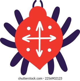 Mystical spider. Freaky spider in modern doodle style. Vector illustration in doodle style