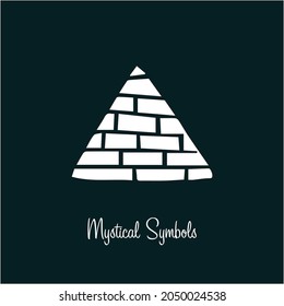 Mystical spiritual symbol pyramid, style old school, tattoo, icon, sign. Magic esoterica talisman element. Vector illustration