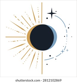Vector eclipse celeste dividido