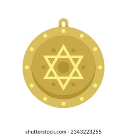 Mystical star amulet icon flat vector. Esoteric amulet. Spiritual religion isolated