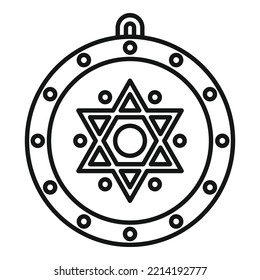 Mystical star amulet icon outline vector. Esoteric amulet. Spiritual religion