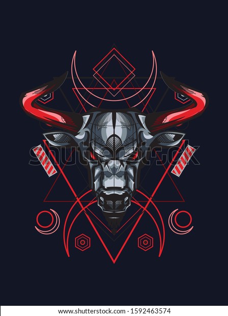 Mystical Taurus Sacred Geometry Stock Vector (Royalty Free) 1592463574 ...