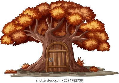 A mystical tree with a hidden door