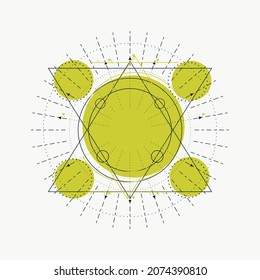 Mystical vintage gothic geometry thin lines symbol