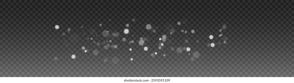 Mystical White Particles – A delicate cloud of glowing white dots, gently floating in the air with an ethereal glow, perfect for evoking a sense of enchantment, wonder, and the serene beauty 