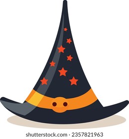 Sombrero místico de bruja - Ilustración vectorial de Halloween