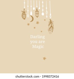 Mystical witch minamalistic esoteric  vector posters. Mystic and astrology symbols, inspirational background