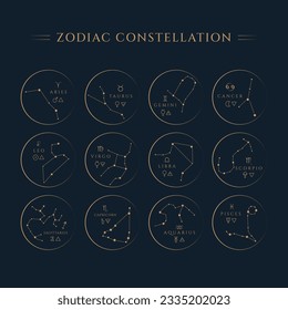 Mystical Zodiac Constellations Symbol Illustration