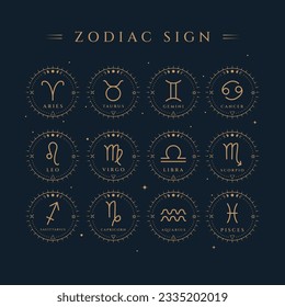 Mystical Zodiac Signs Symbol Illustration