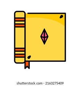 Mystique Wizard Golden Spell Book Icon Logo Concept