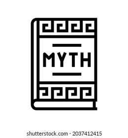 myth book ancient greece line icon vector. myth book ancient greece sign. isolated contour symbol black illustration