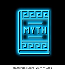 myth book ancient greece neon light sign vector. myth book ancient greece illustration