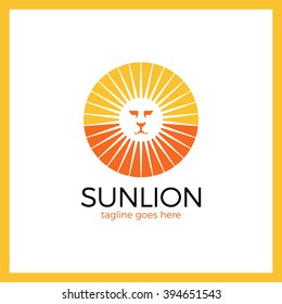 Myth Circle Sun Lion Tech Logo. 