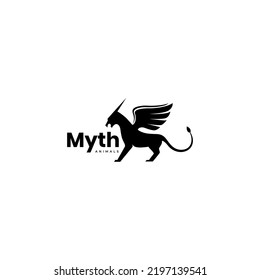 myth dragon horse logo design