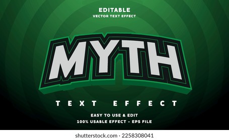 myth editable text effect with modern and simple style, usable for logo or campaign title