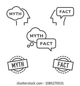 Myth And Fact Icons.