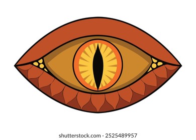 Myth fantasy dragon eye flat design on a white background.