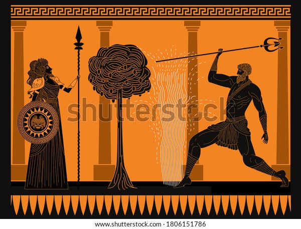 Myth Foundation Greece Athena Olive Tree Stock Vector (royalty Free 