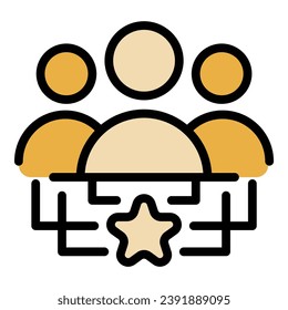 Myth group thinking icon outline vector. Critical think. Mind skill color flat