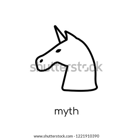 myth icon. Trendy modern flat linear vector myth icon on white background from thin line Fairy Tale collection, editable outline stroke vector illustration