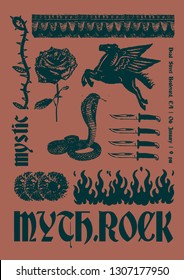 Myth Rock Gig Poster Flyer Vorlage