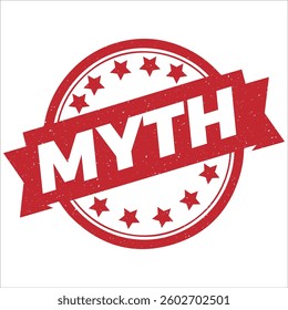MYTH round stamp icon grunge distressed style