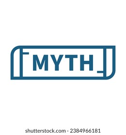 Myth Stamp In Blue Line Rectangle Shape For Information Sign
