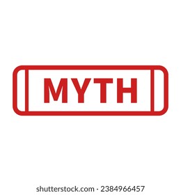 Myth Stamp In Red Rectangle Line Shape For Information Sign
